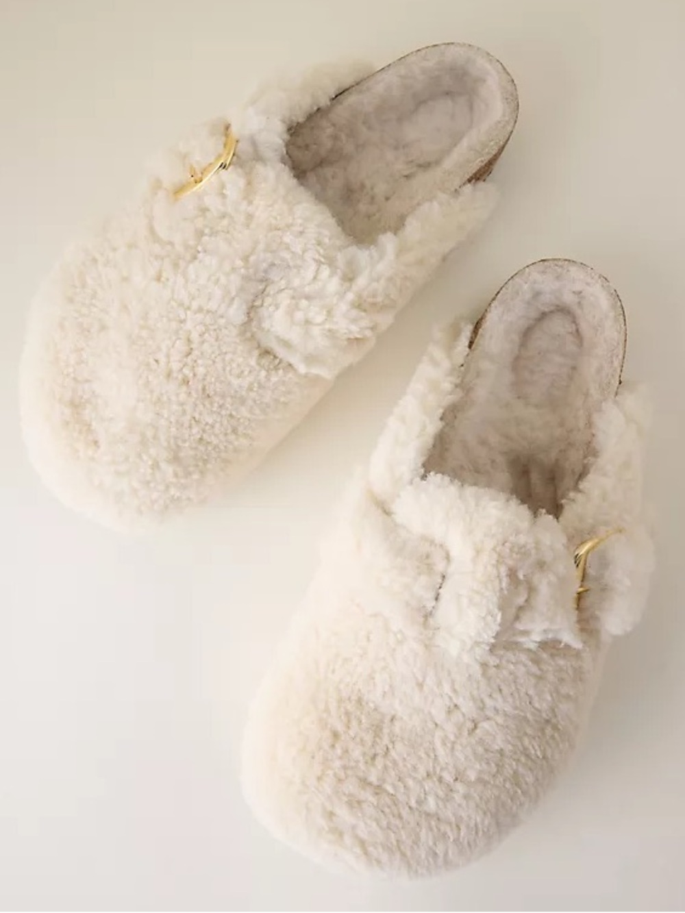 Birkenstock Boston Big Buckle Shearling Clogs Eggshell Sandals Shoes EU 37 NEW - Picture 7 of 12